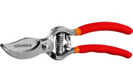 Секатор G-1 цельнокованый, плоскостной, 150мм, рез до 12 мм, GRINDA 423101