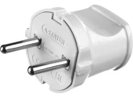 Вилка электрическая БЕЛАЯ (16 А; 220 В ) MAXElektro STAYER 55150-W
