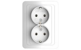 Розетка 2 м КЕРАМИКА  с/з с/у 16А 250В/POWERMAN Classic 2028/1151427