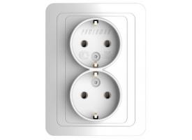 Розетка 2 м КЕРАМИКА  с/з с/у 16А 250В/POWERMAN Classic 2028/1151427