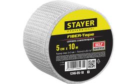 Серпянка самоклеящаяся FIBER-Tape, 5 см х 10м, STAYER Professional 1246-05-10
