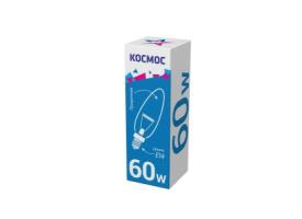 Лампа накаливания 60W E14 свеча прозрачная Космос B35