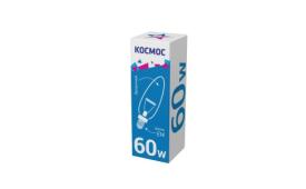 Лампа накаливания 60W E14 свеча прозрачная Космос B35