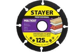 Диск 125х22,2мм, отрезной по дереву для УШМ, STAYER MultiCut 36860-125