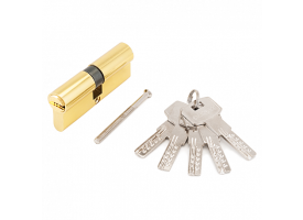 Цилиндровый механизм F-01 75 (30х10х35) GР 5 кл. (золото) перф. ключ/ключ	