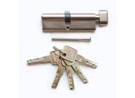 Цилиндровый механизм 100 (50х50В) ключ/вертушка, никель, CBR-1, DORMA  7572