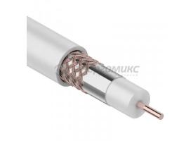 Кабель RG-6 75 Ом (1,00 жила медь,48x0.12 оплетка медь) бухта 100м белый REXANT 01-2221
