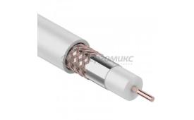 Кабель RG-6 75 Ом (1,00 жила медь,48x0.12 оплетка медь) бухта 100м белый REXANT 01-2221