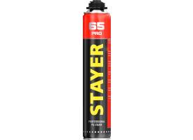 PRO 65 STAYER пена монтажная с увеличенным выходом, пистолетная,всесезонная, 800 мл 41137