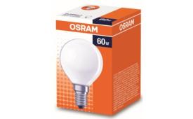 Лампа накаливания 60W E14  шар, матовый,OSRAM P 28378
