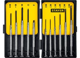 Отвертки часовые для особоточных работ 11 предметов, STAYER 2560-H11
