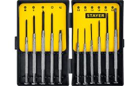 Отвертки часовые для особоточных работ 11 предметов, STAYER 2560-H11