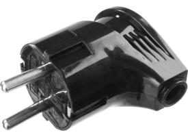 Вилка электрическая ЧЕРНАЯ угловая с заземлением (16 А; 220 В ) MAXElektro STAYER 55161-B