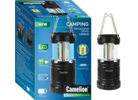 Фонарь кемпинговый LED5632 (3xR03) 3св/д COB (90lm) крюк, черный/пластик Camelion 676888