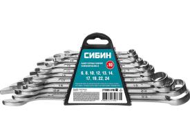 Набор комбинированных гаечных ключей 10 шт, 6 - 24 мм/СИБИН/27089-H10