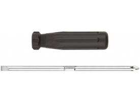 Отвертка 6x70 мм ph2/sl6 с переставным жалом, crv сталь, черная пластиковая ручка 56208