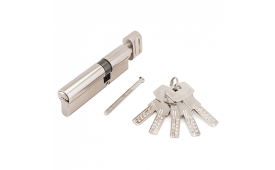 Цилиндровый механизм F-02 80 (30Вх10х40) CР 5 кл. (хром) перфо ключ/вертушка 
