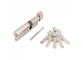 Цилиндровый механизм F-02 80 (30Вх10х40) CР 5 кл. (хром) перфо ключ/вертушка 
