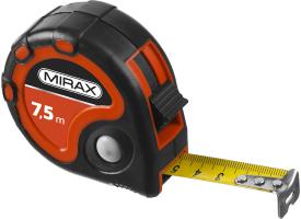 Рулетка 7,5м / 25мм в обрезиненном пластиковом корпусе RX-3	MIRAX 34013-08-25