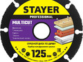 Диск 125х22,2мм, отрезной по дереву для УШМ, STAYER MultiCut 36860-125